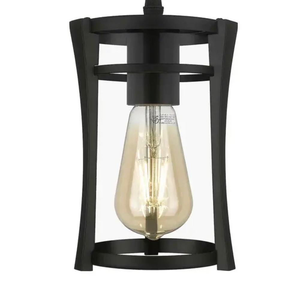 OVE JOAKIM Single Pendant Dimmable LED Energy Effecient Black Finish Clear Glass